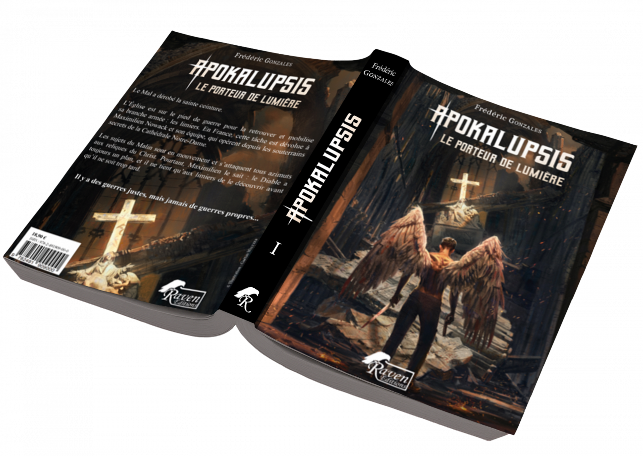 Couverture 3D du roman Apokalupsis Tome 1 – Raven Éditions - Frédéric GONZALES