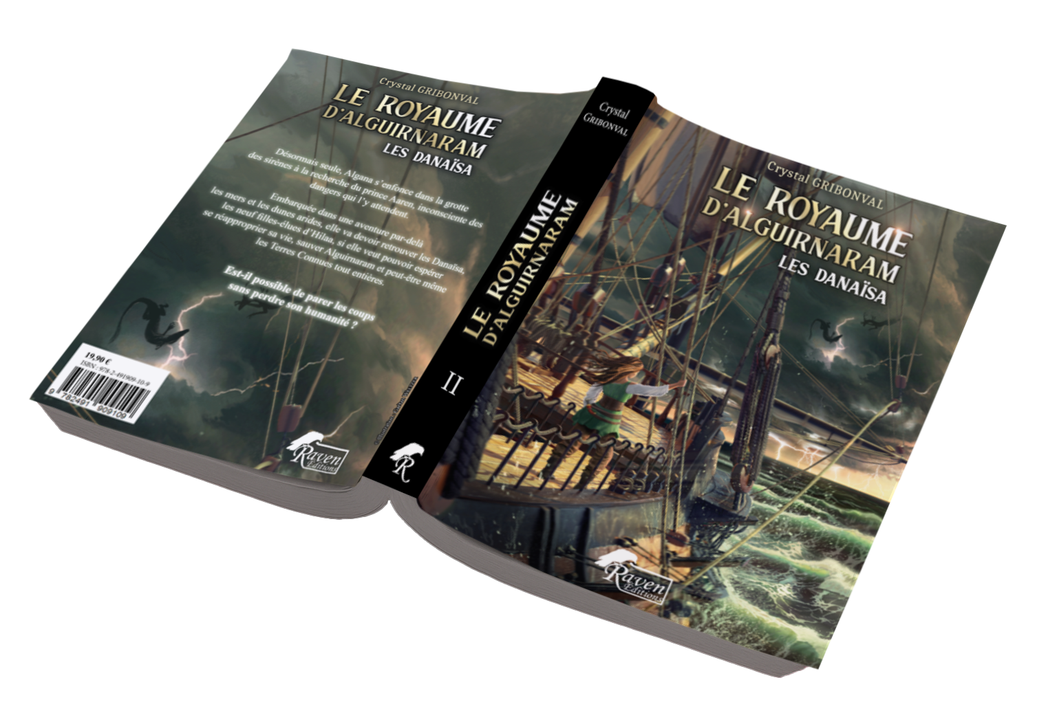 Couverture 3D du roman Le Royaume d'Alguirnaram Tome 2 – Raven Éditions - Crystal GRIBONVAL